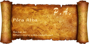 Póra Alba névjegykártya